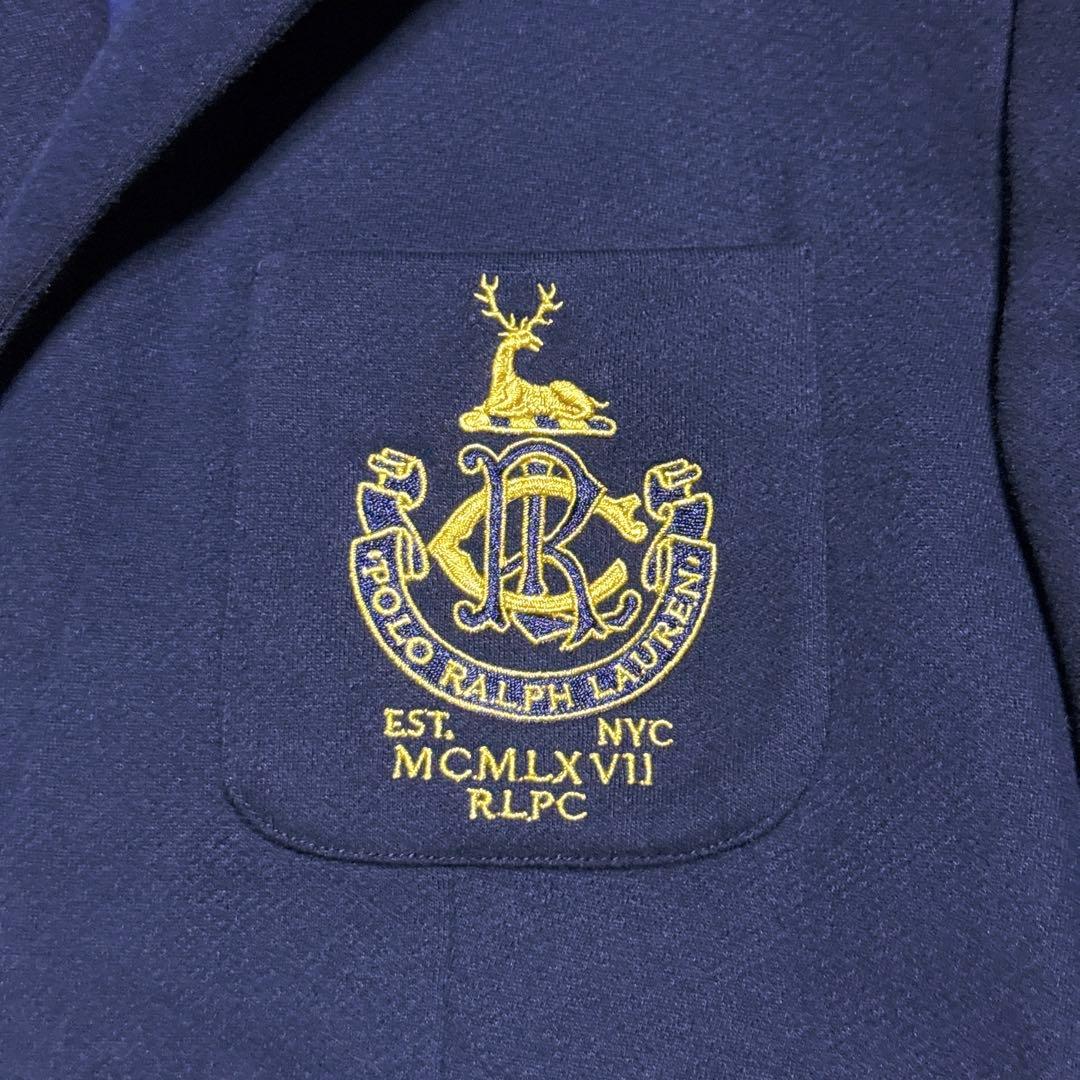 現行タグ【未使用】ポロラルフローレン 紺ブレ エンブレム 刺繍 金ボタン M