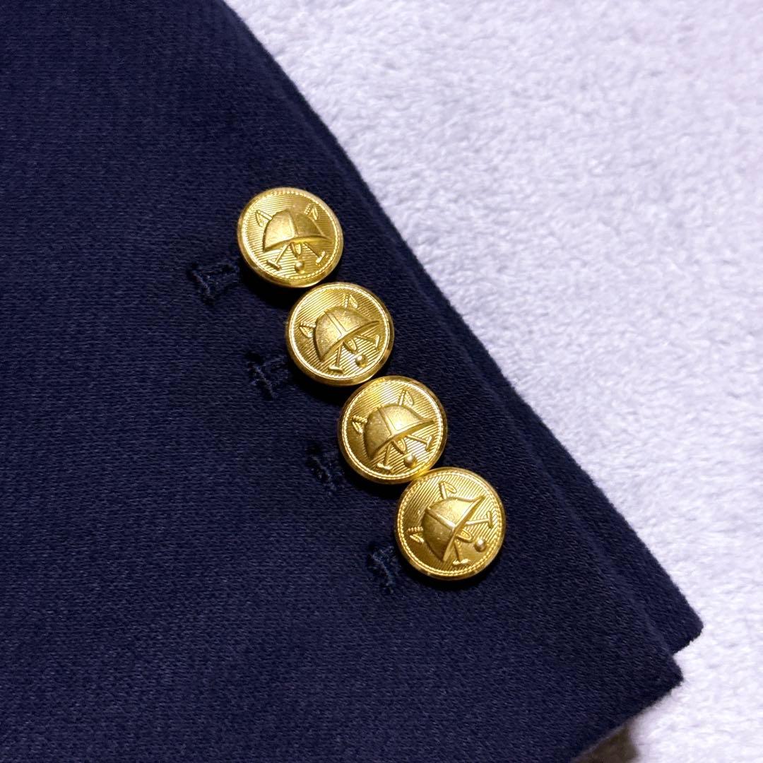 現行タグ【未使用】ポロラルフローレン 紺ブレ エンブレム 刺繍 金ボタン M