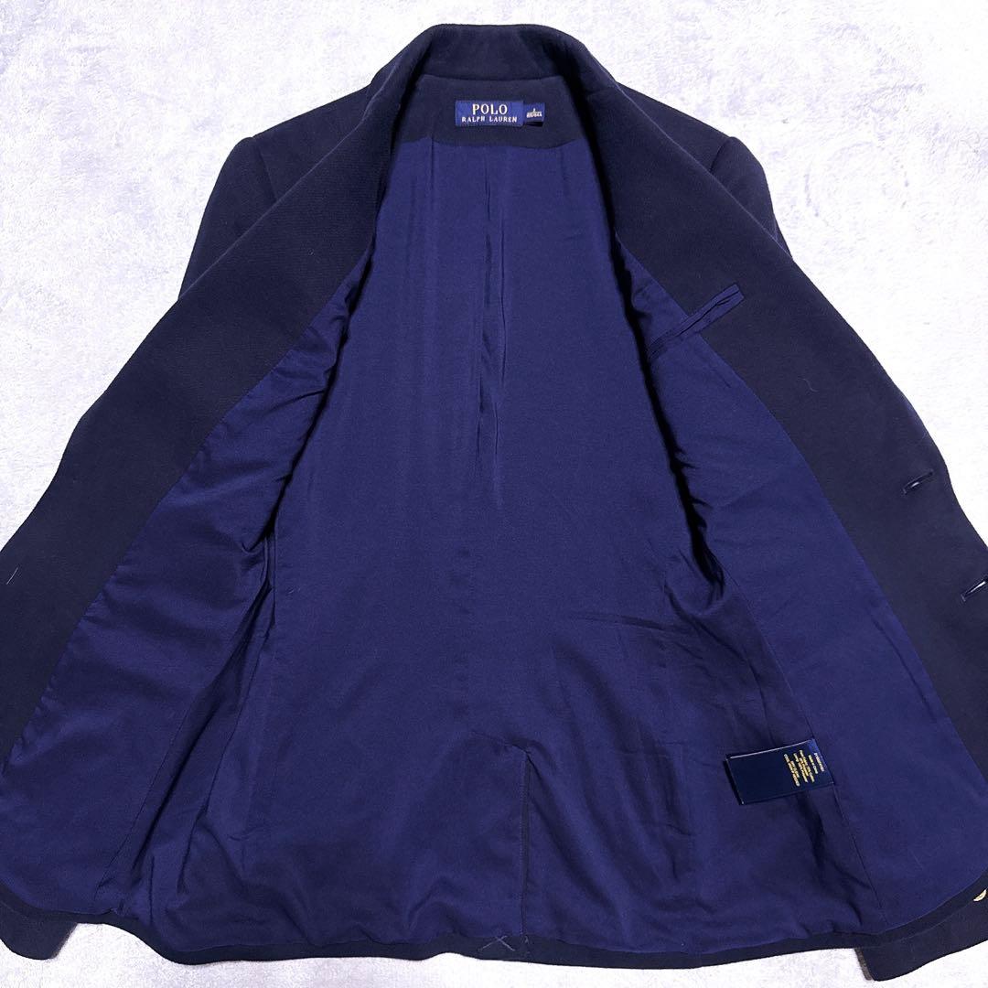 現行タグ【未使用】ポロラルフローレン 紺ブレ エンブレム 刺繍 金ボタン M