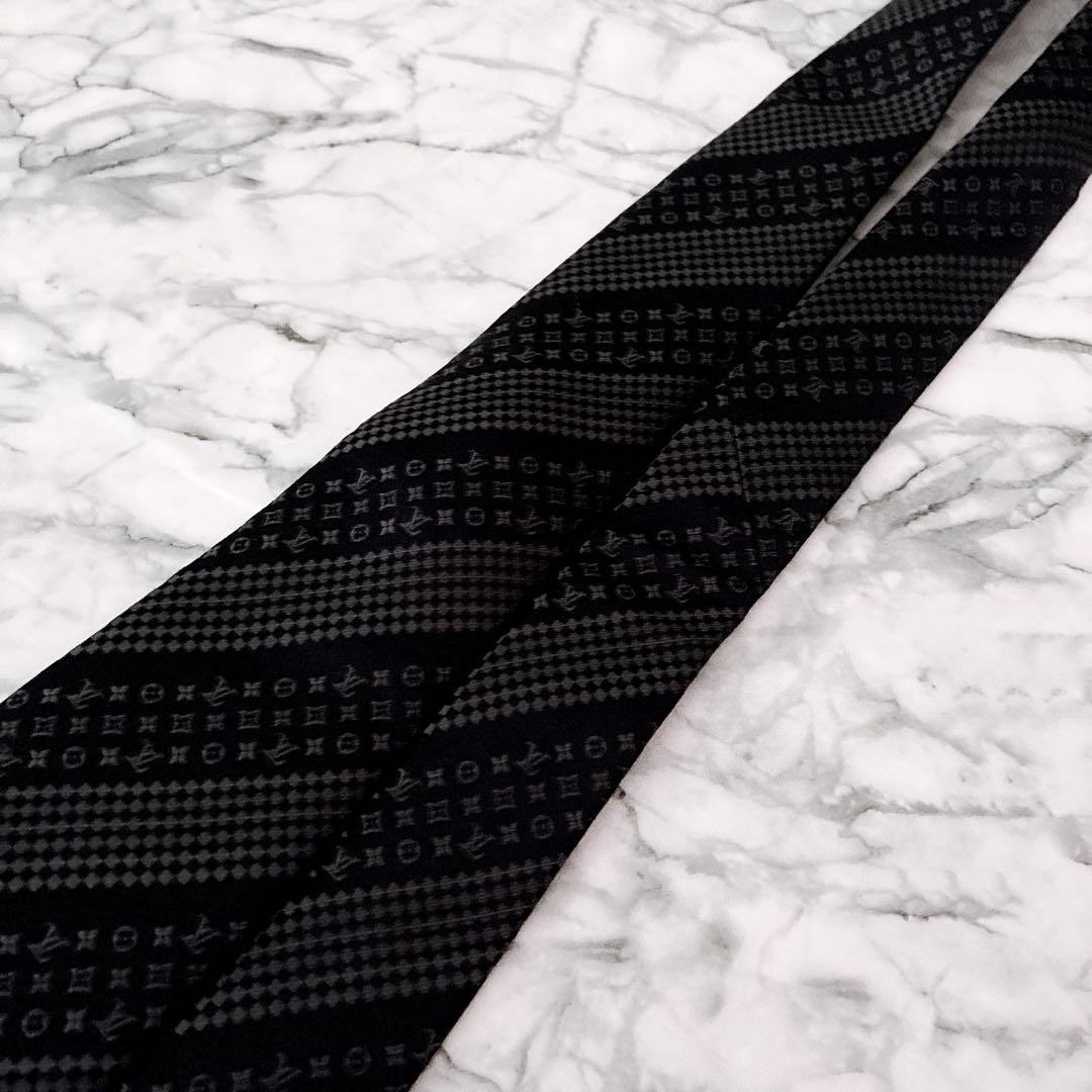 ✨未使用箱付き✨ルイヴィトン　人気のモノグラム✖️ダミエMIX ブラック　ネクタイ