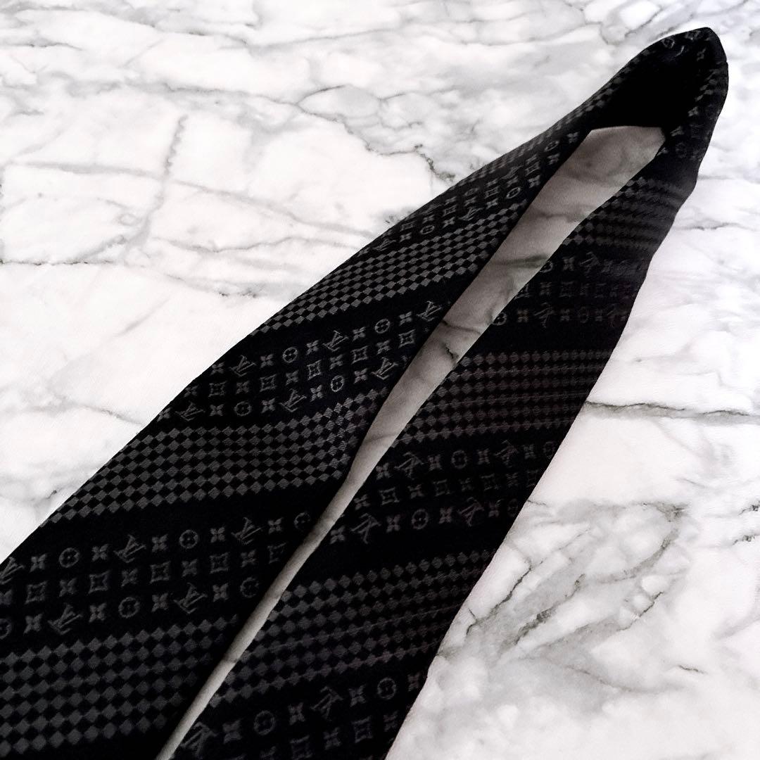 ✨未使用箱付き✨ルイヴィトン　人気のモノグラム✖️ダミエMIX ブラック　ネクタイ