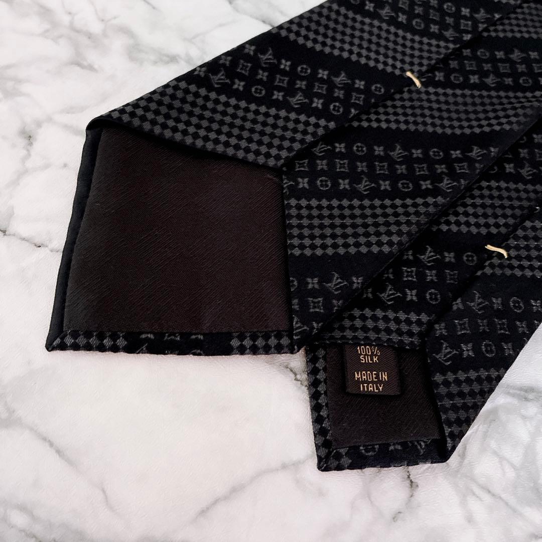 ✨未使用箱付き✨ルイヴィトン　人気のモノグラム✖️ダミエMIX ブラック　ネクタイ