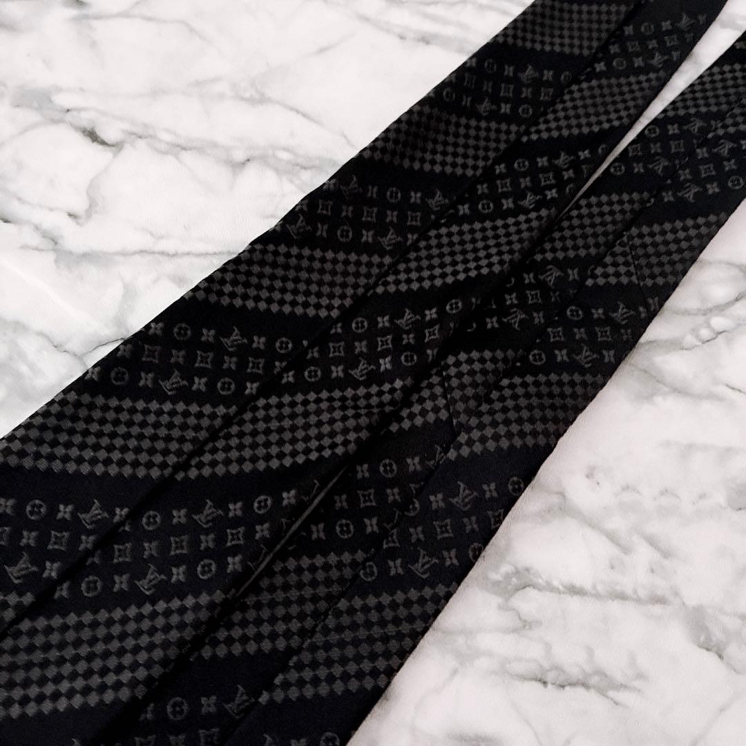 ✨未使用箱付き✨ルイヴィトン　人気のモノグラム✖️ダミエMIX ブラック　ネクタイ