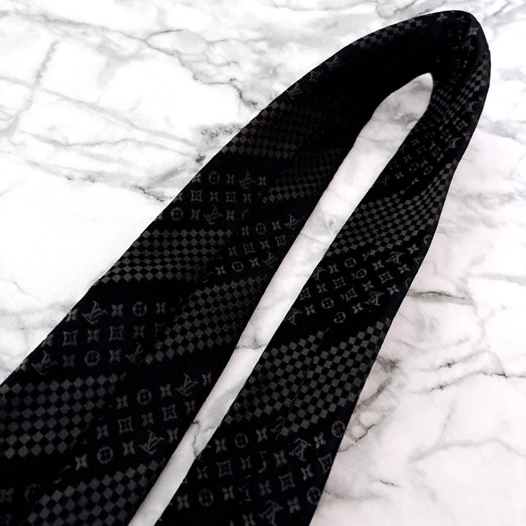 ✨未使用箱付き✨ルイヴィトン　人気のモノグラム✖️ダミエMIX ブラック　ネクタイ