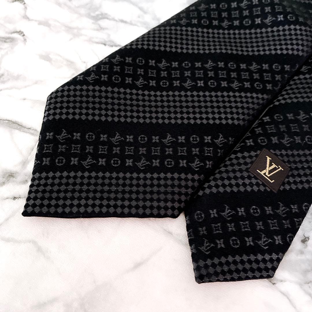 ✨未使用箱付き✨ルイヴィトン　人気のモノグラム✖️ダミエMIX ブラック　ネクタイ