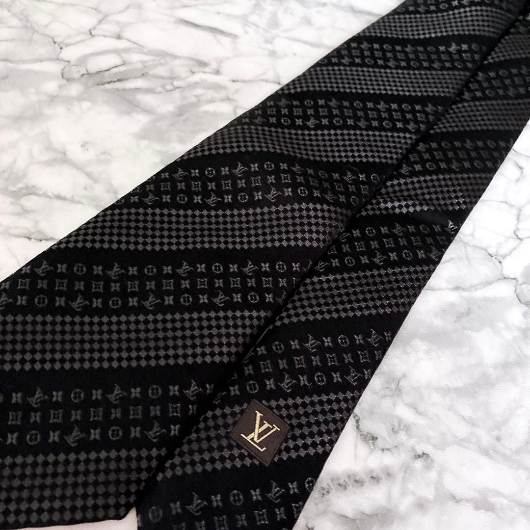✨未使用箱付き✨ルイヴィトン　人気のモノグラム✖️ダミエMIX ブラック　ネクタイ
