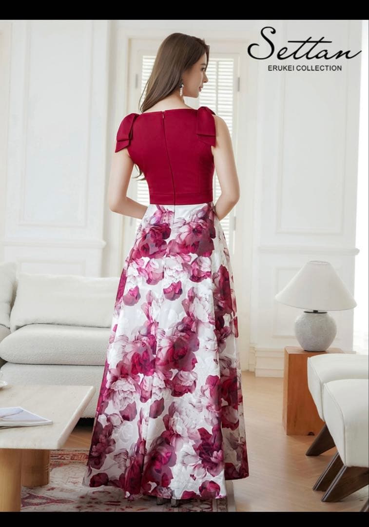 Settann 花柄ロングドレス