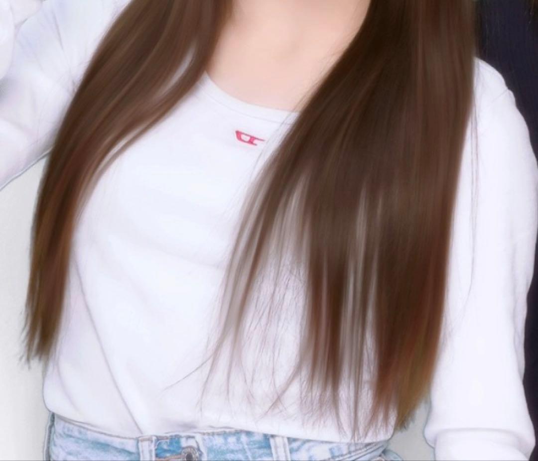 DIESEL ホワイト クロップド長袖Tシャツ