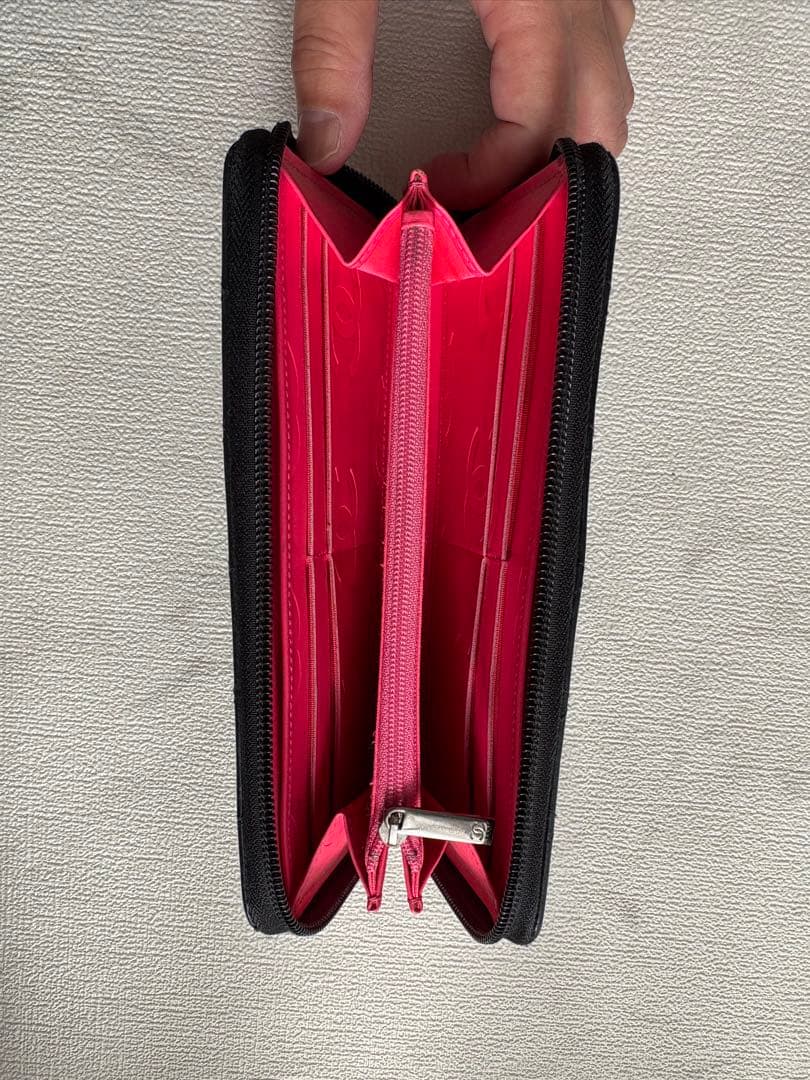 シャネル CHANEL 長財布 ファスナー ココマーク黒