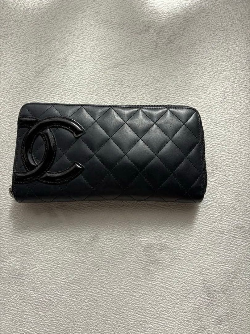 シャネル CHANEL 長財布 ファスナー ココマーク黒