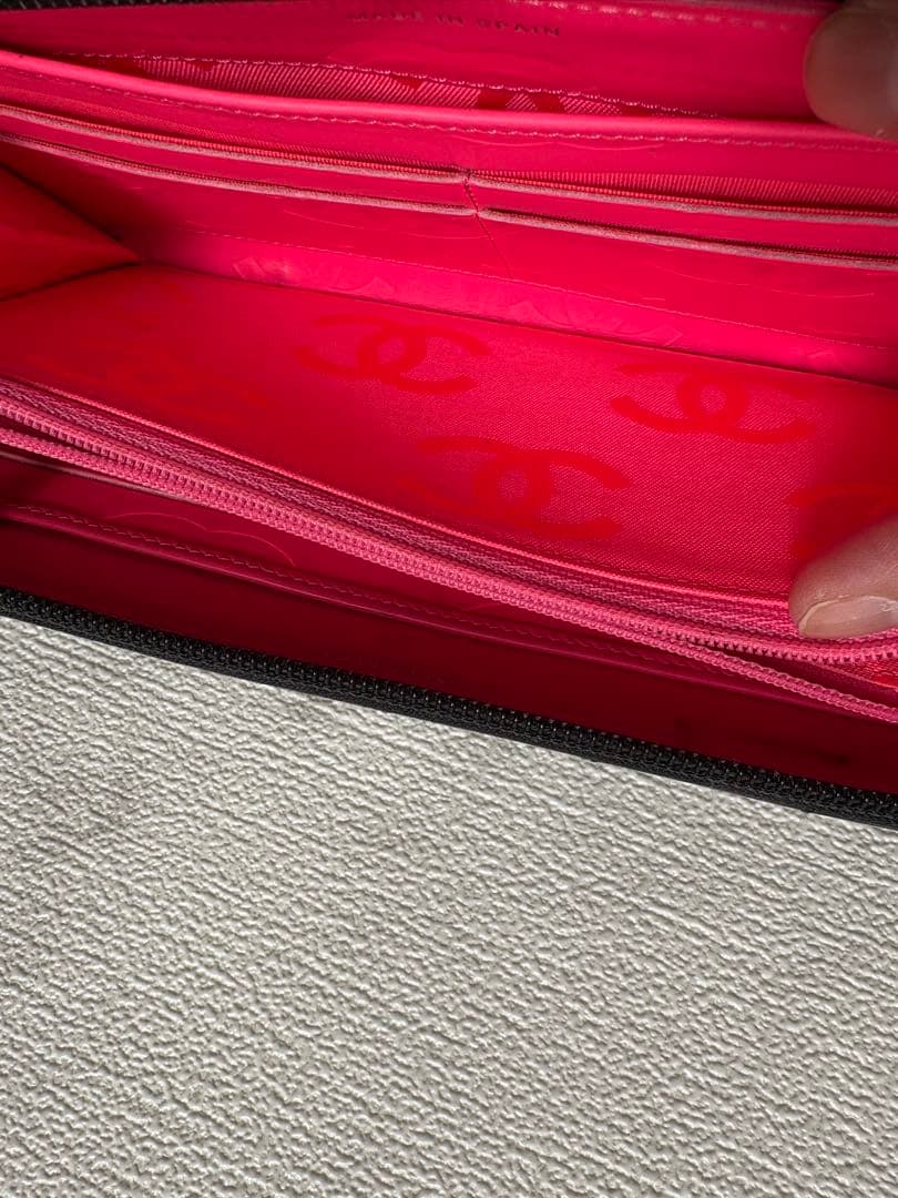 シャネル CHANEL 長財布 ファスナー ココマーク黒