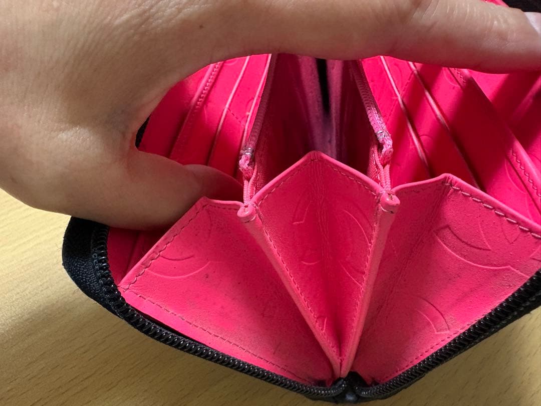 シャネル CHANEL 長財布 ファスナー ココマーク黒