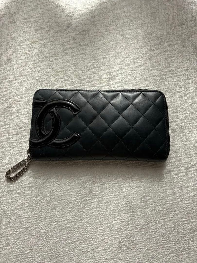 シャネル CHANEL 長財布 ファスナー ココマーク黒