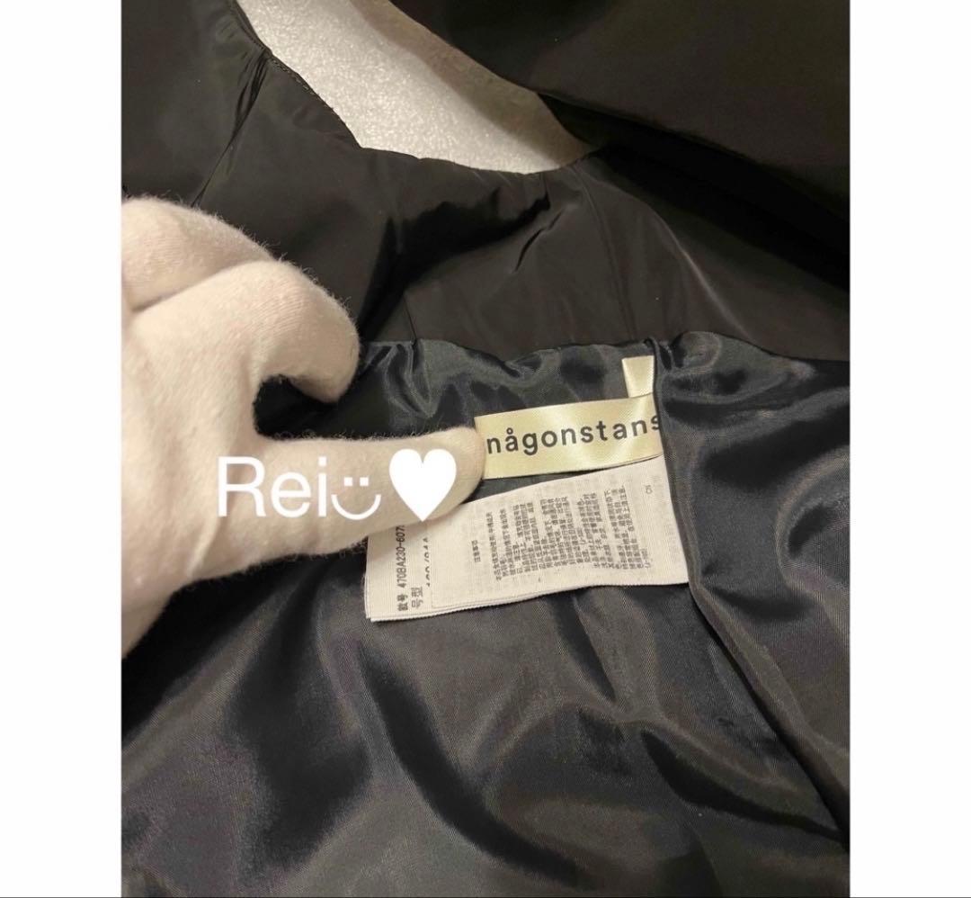 nagonstans ナゴンスタンス ダウンベスト ブラック×アイボリー 38