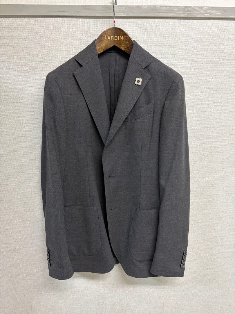 美品 ラルディーニ LARDINI ダークグレー テーラードジャケット 44