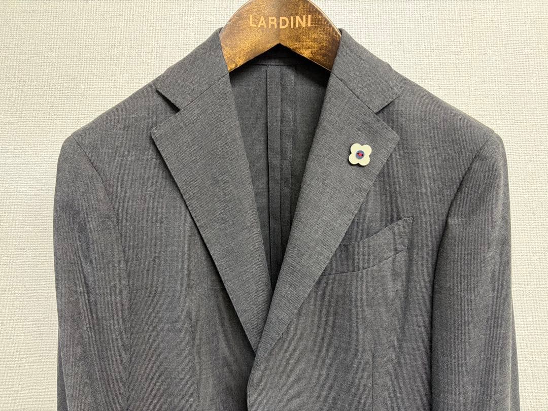美品 ラルディーニ LARDINI ダークグレー テーラードジャケット 44