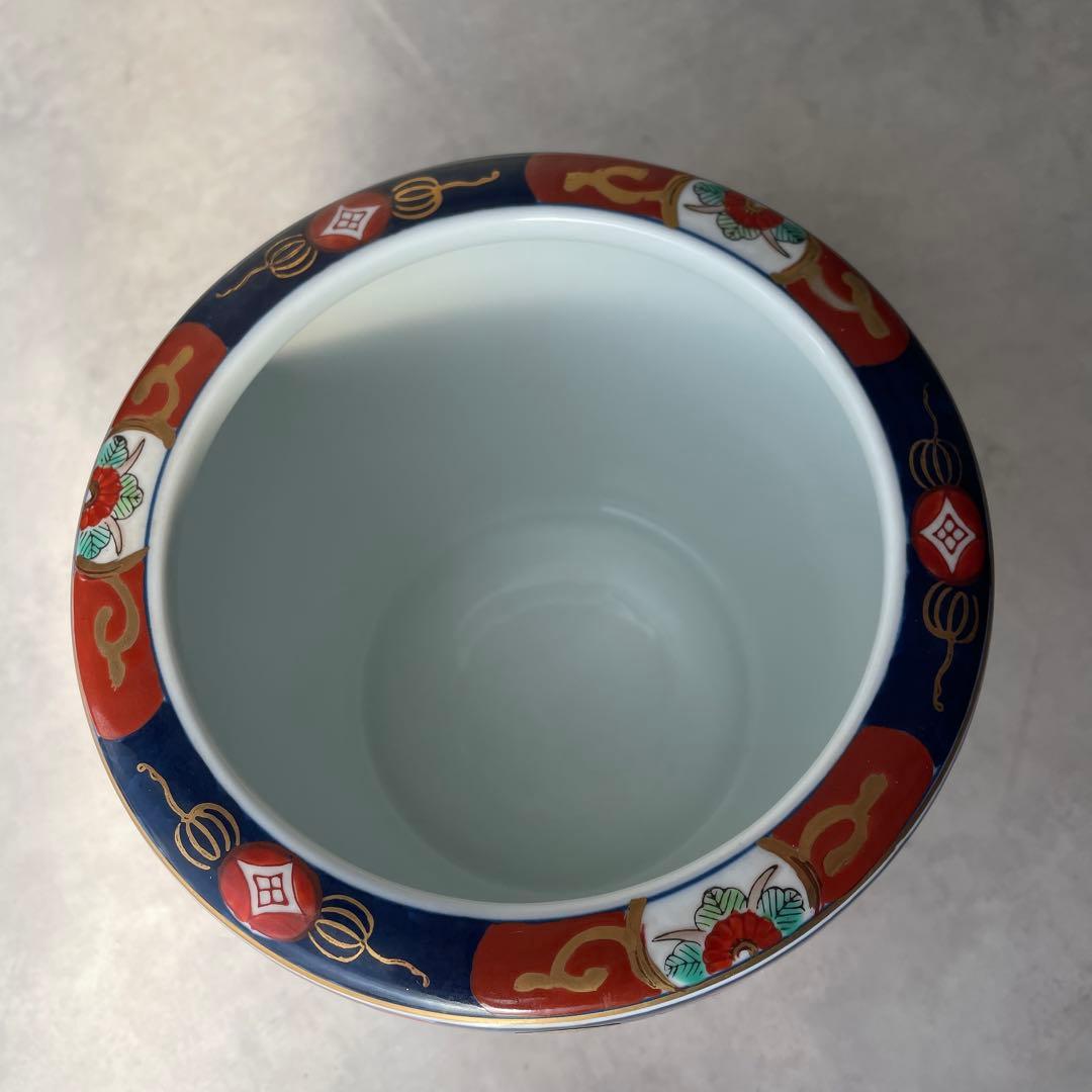 有田焼 伊万里 金彩錦 陶器製火鉢 秀峰 6寸 和風 花鳥 手炙り