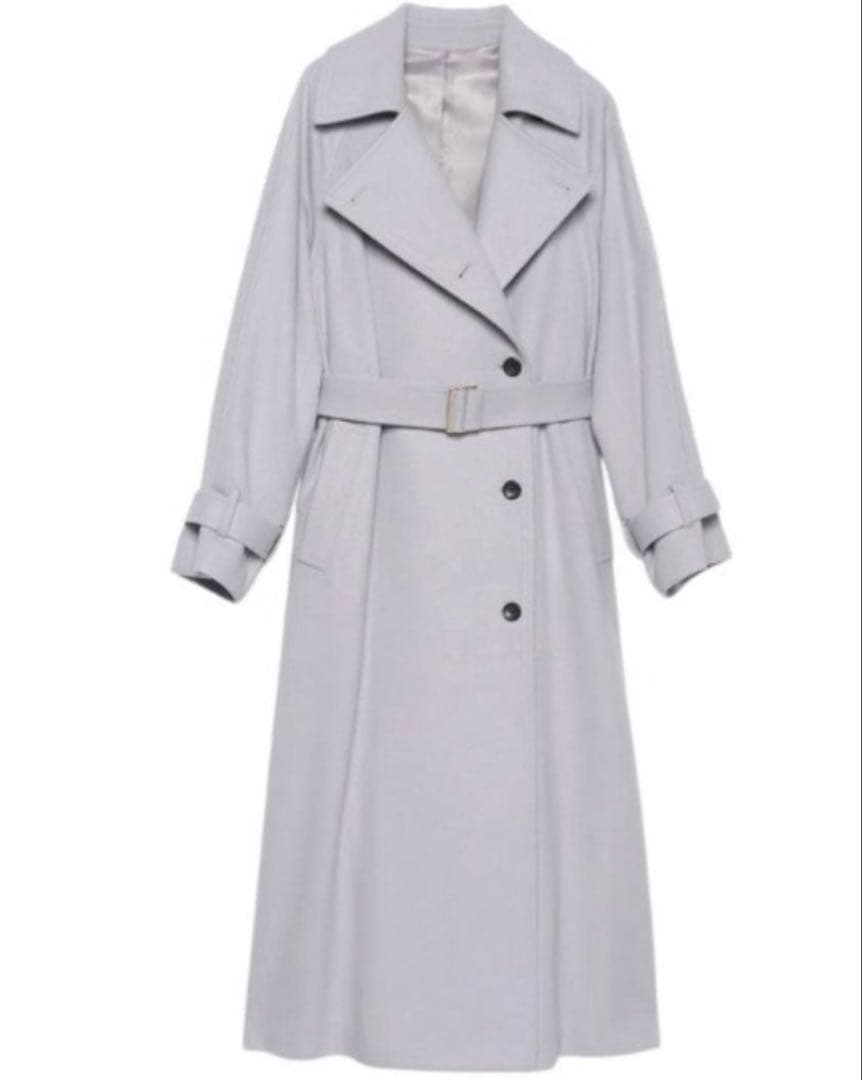 anuans グレー ウールトレンチコート　Sサイズ