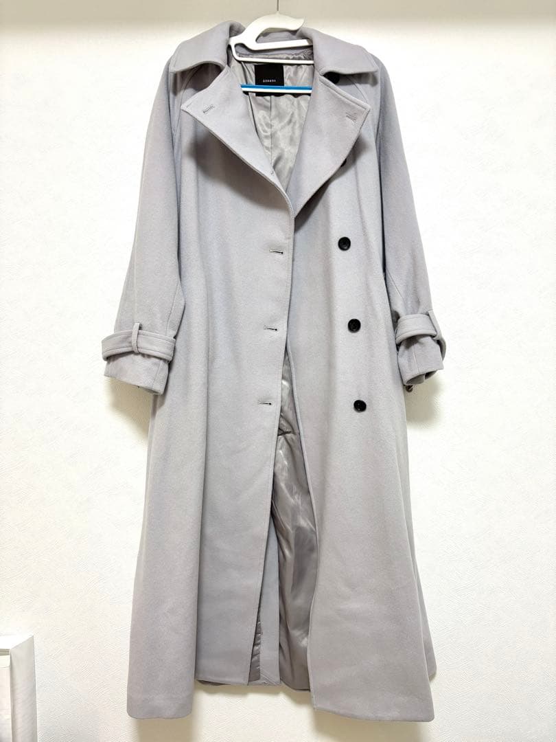 anuans グレー ウールトレンチコート　Sサイズ