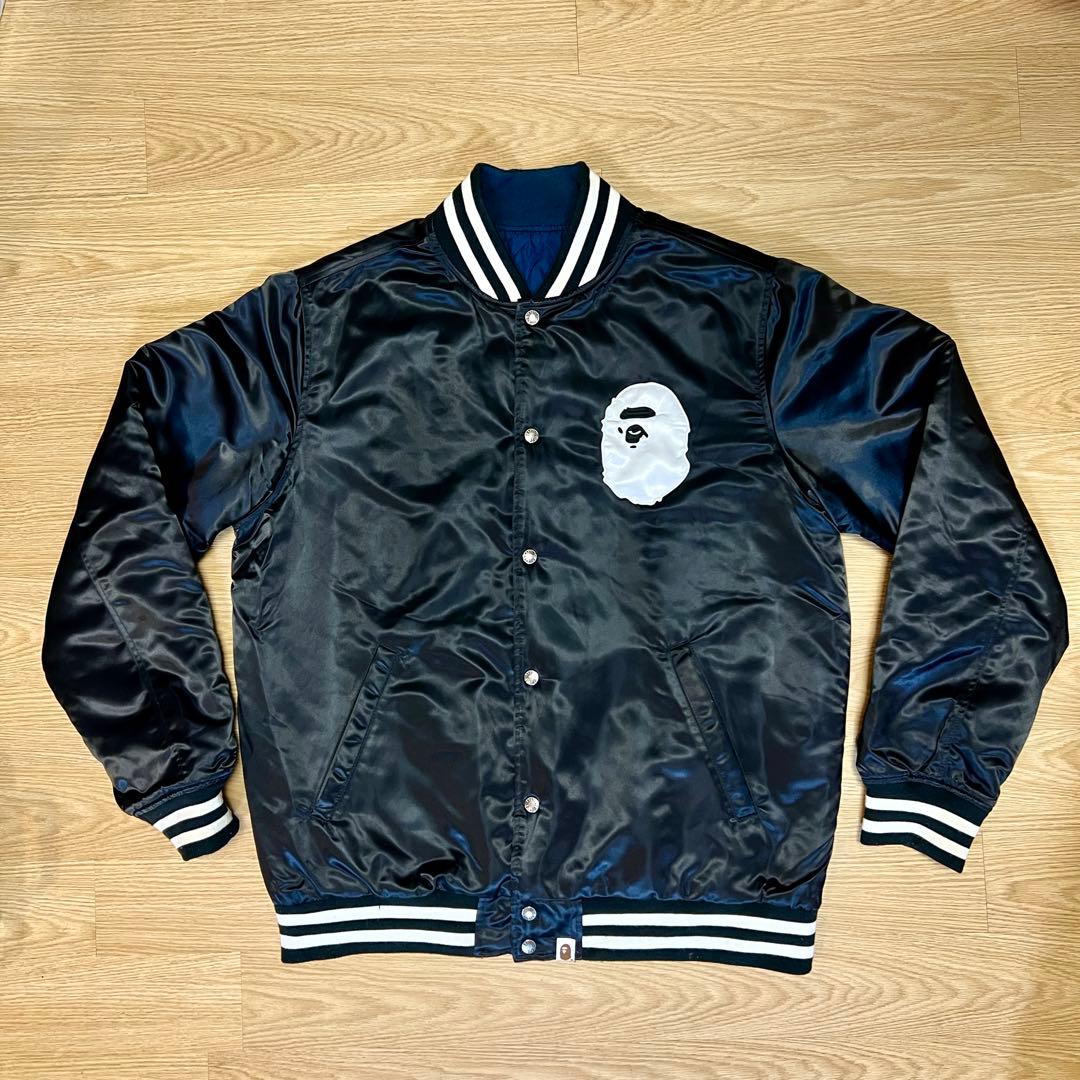 ケ*ン様 A BATHING APE BAPE スタジャン 2XL 黒×紺