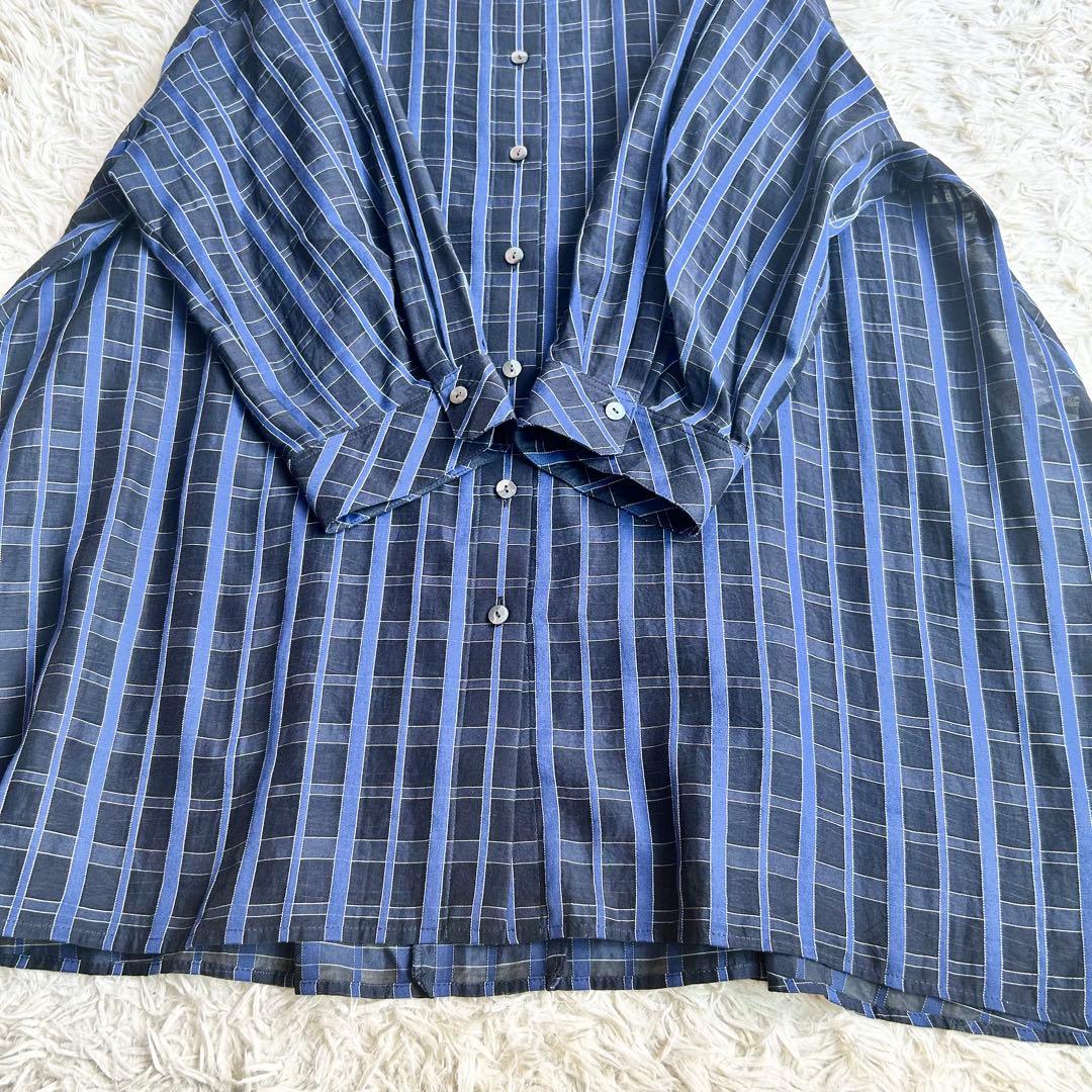 未使用級 24年♡レリアン プラスハウス チュニック チェック 13+ シルク混