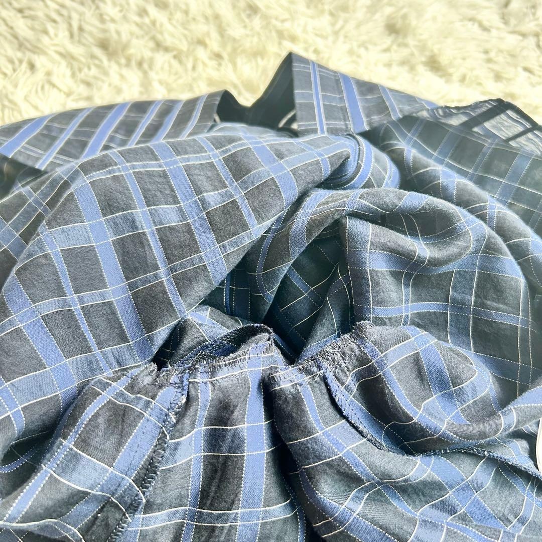 未使用級 24年♡レリアン プラスハウス チュニック チェック 13+ シルク混