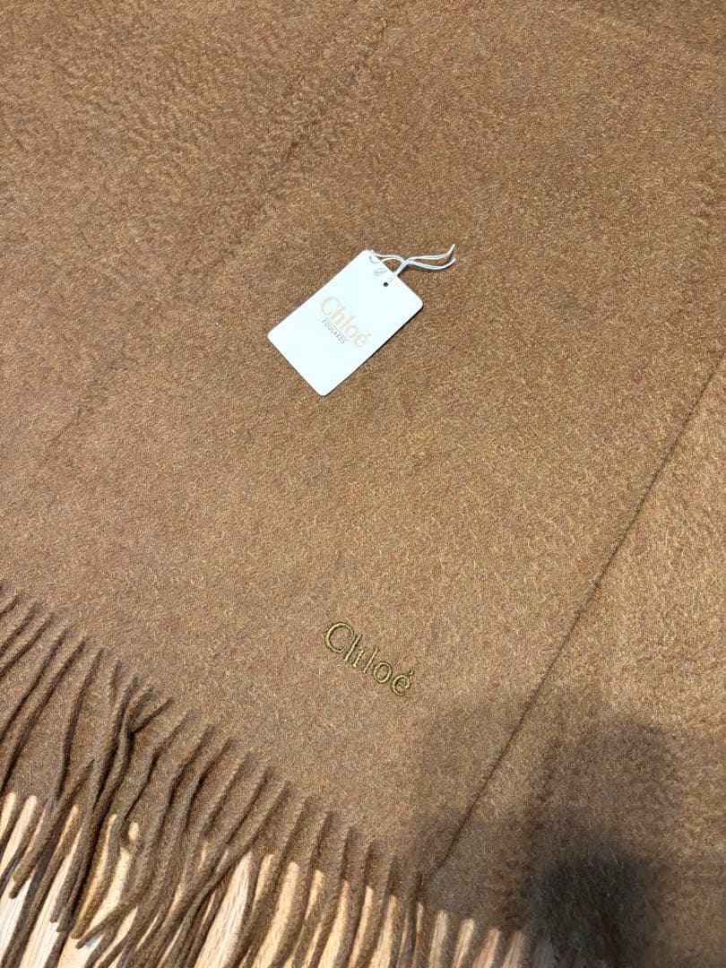 新品タグ付き Chloe クロエ カシミヤ マフラー ストール ブラウン 茶