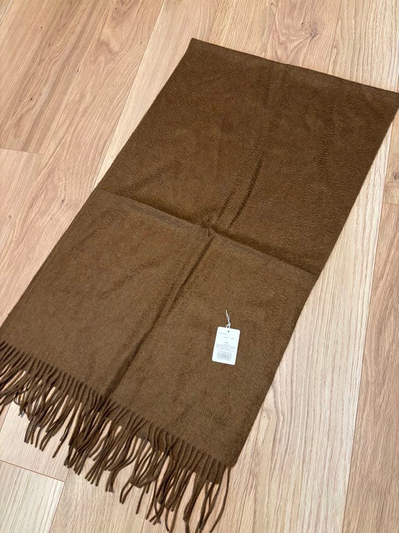 新品タグ付き Chloe クロエ カシミヤ マフラー ストール ブラウン 茶