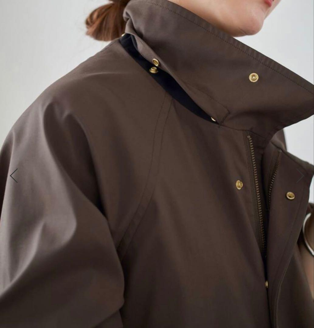 IENA ボンディングフーディッドブルゾン　ブラウン　36