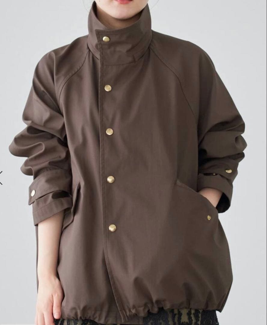 IENA ボンディングフーディッドブルゾン　ブラウン　36