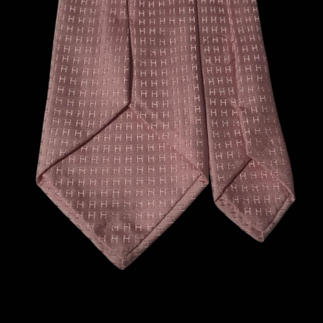 世界最高峰　HERMESエルメス　 Ｈ柄 光沢　ネクタイ
