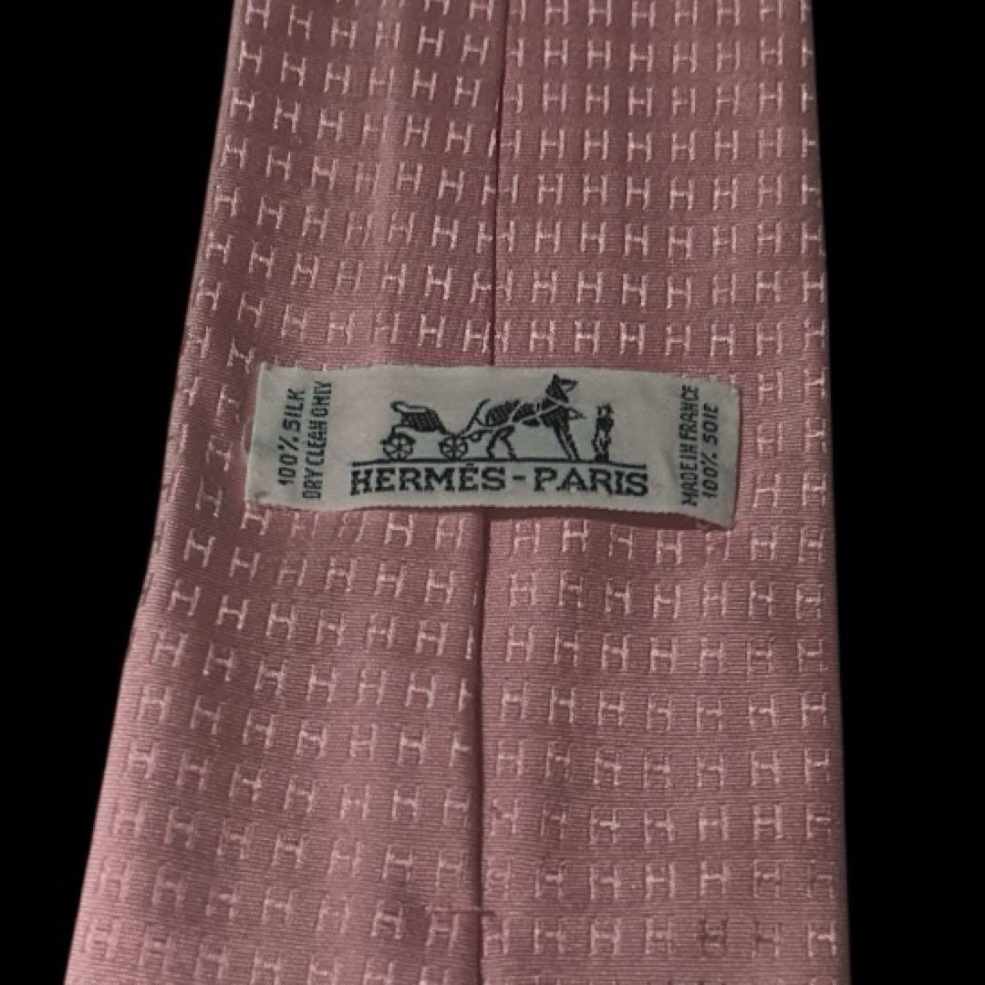 世界最高峰　HERMESエルメス　 Ｈ柄 光沢　ネクタイ