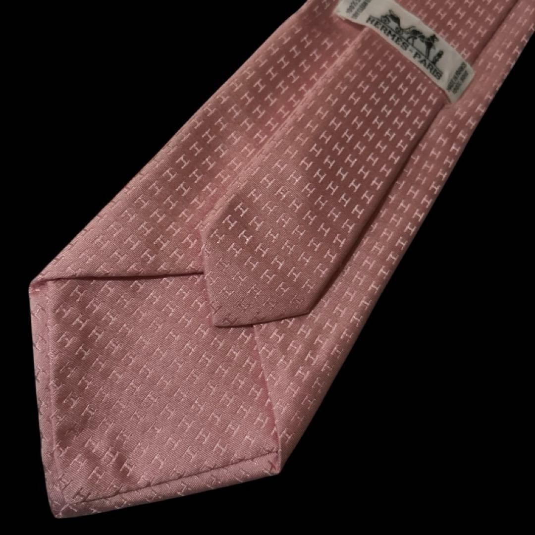 世界最高峰　HERMESエルメス　 Ｈ柄 光沢　ネクタイ
