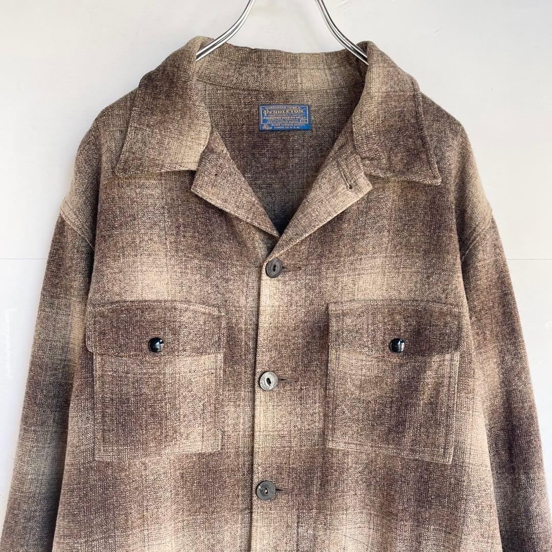 70s ペンドルトン オンブレチェックジャケット ウールジャケット CPO 古着
