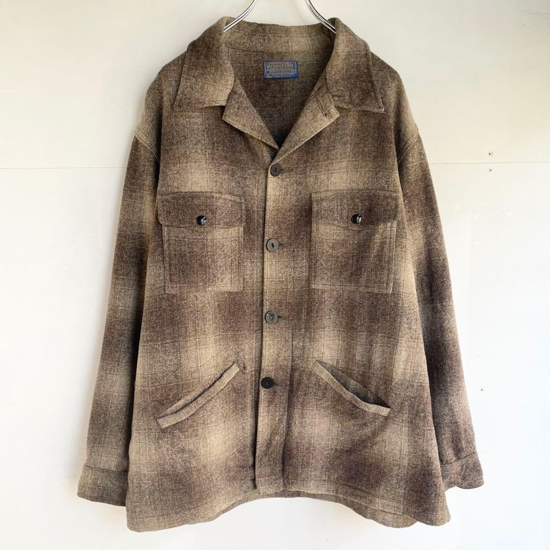 70s ペンドルトン オンブレチェックジャケット ウールジャケット CPO 古着
