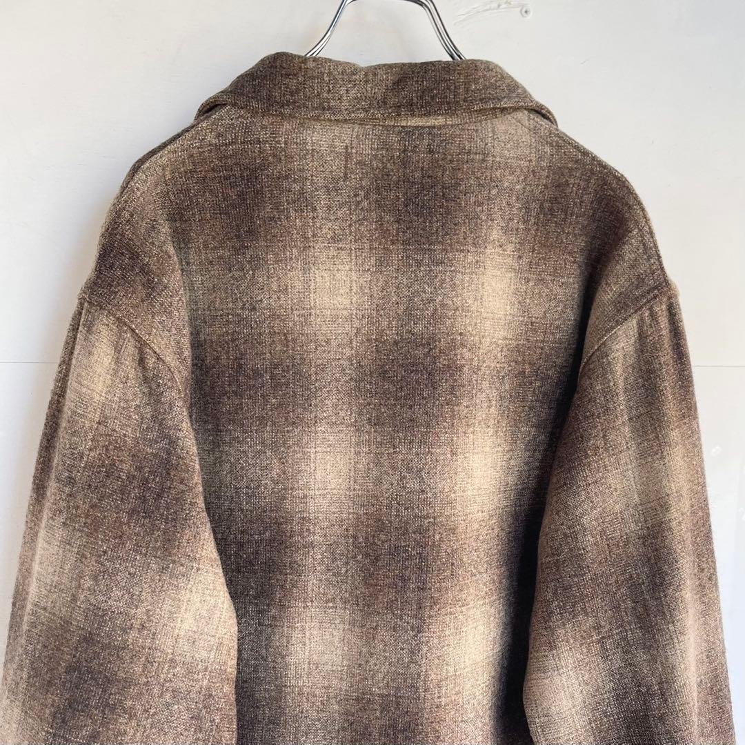 70s ペンドルトン オンブレチェックジャケット ウールジャケット CPO 古着