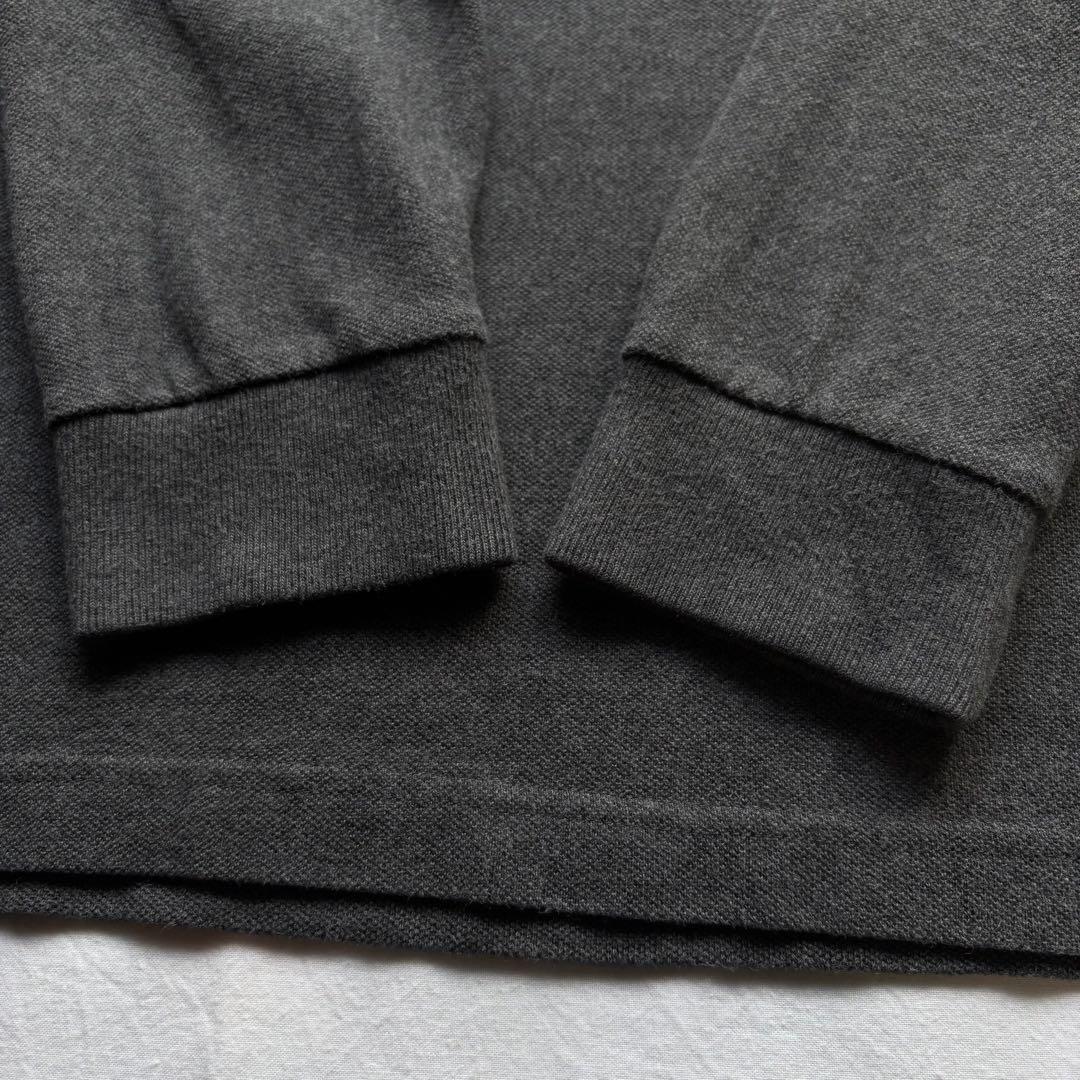 フレッドペリー　長袖ポロシャツ　ワンポイント刺繍ロゴ　XLサイズ　グレー　古着