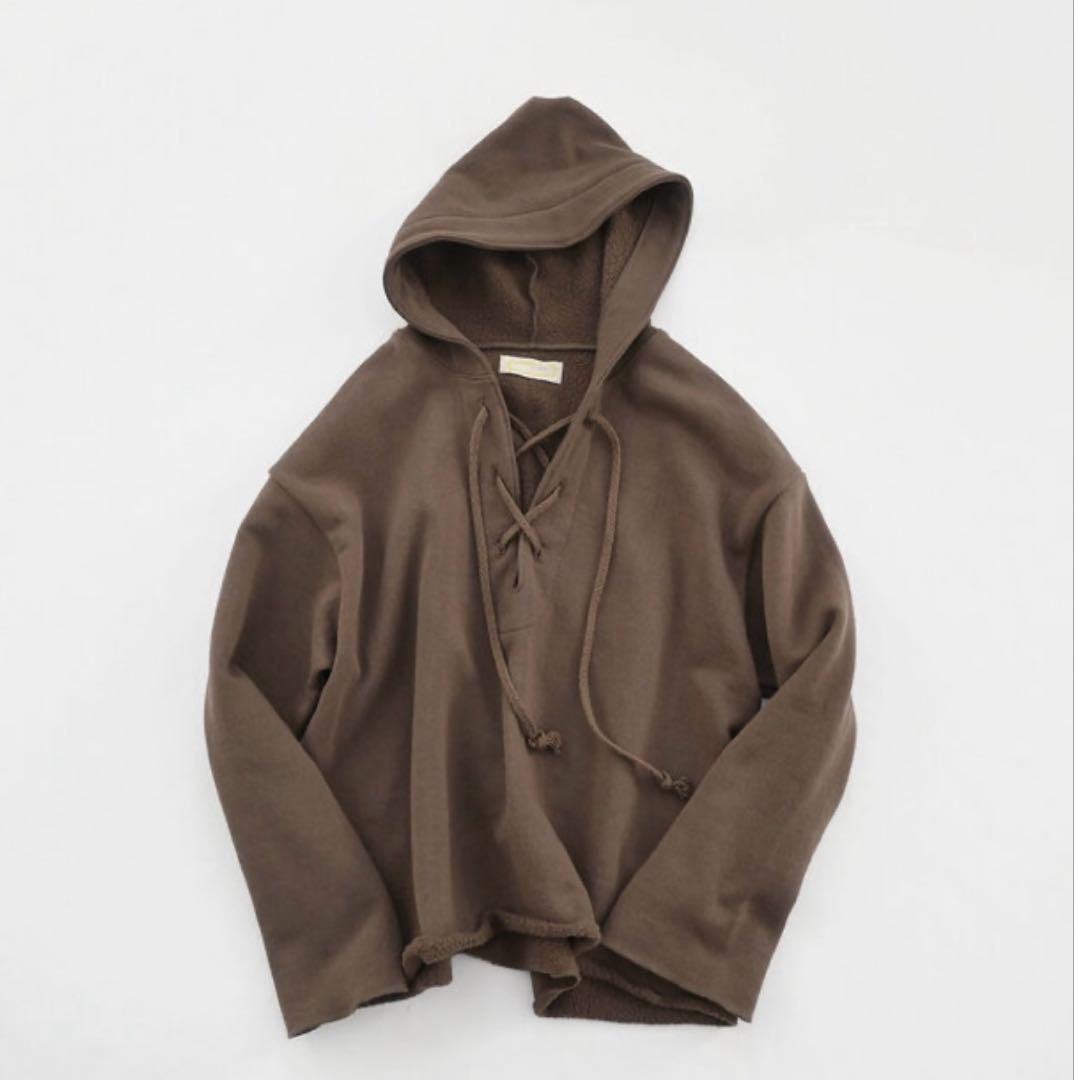 Ohh!　レースアップ・フーディースウェット　ブラウン