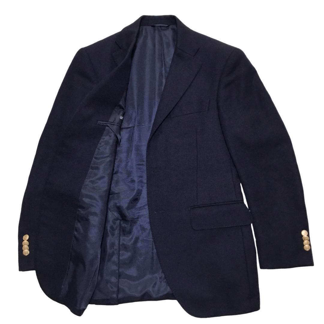 azabu tailor 麻布テーラー ホップサック地 紺ブレザー 42