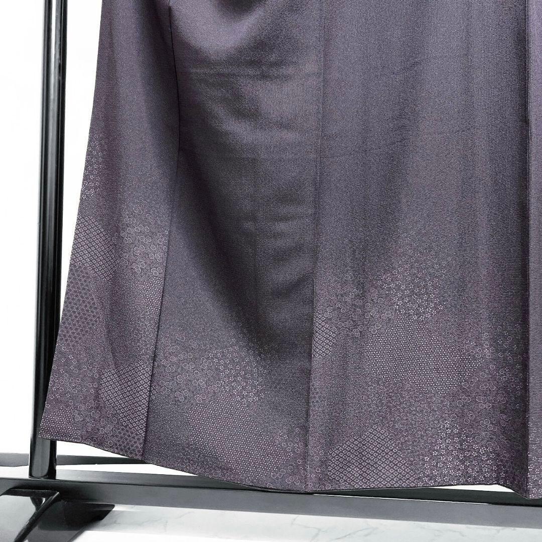 江戸小紋　付け下げ　角通し　花菱　籠目　ダークトーン　着物　015b p