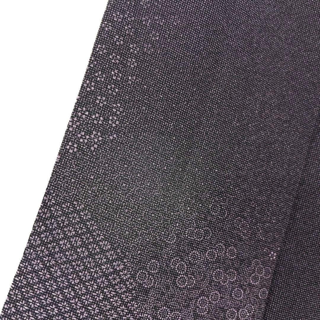 江戸小紋　付け下げ　角通し　花菱　籠目　ダークトーン　着物　015b p