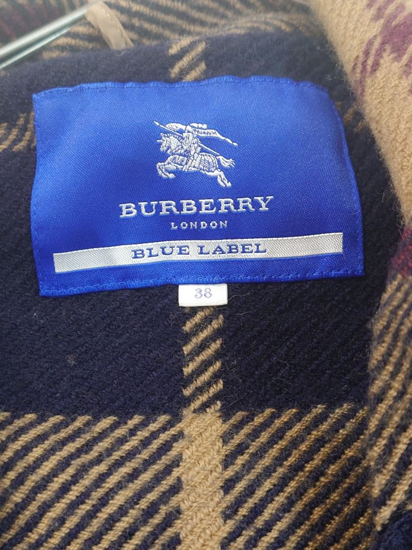 バーバリーブルーレーベル　ポンチョストール　ウール　ブランケット　美品