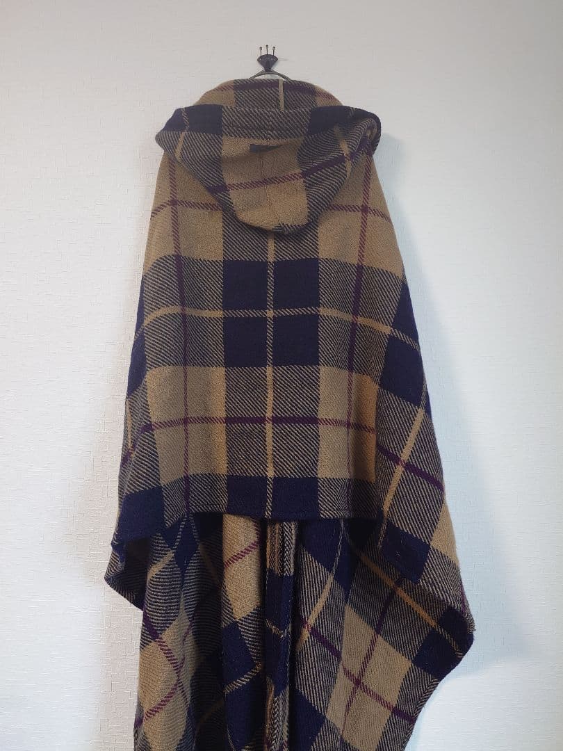 バーバリーブルーレーベル　ポンチョストール　ウール　ブランケット　美品