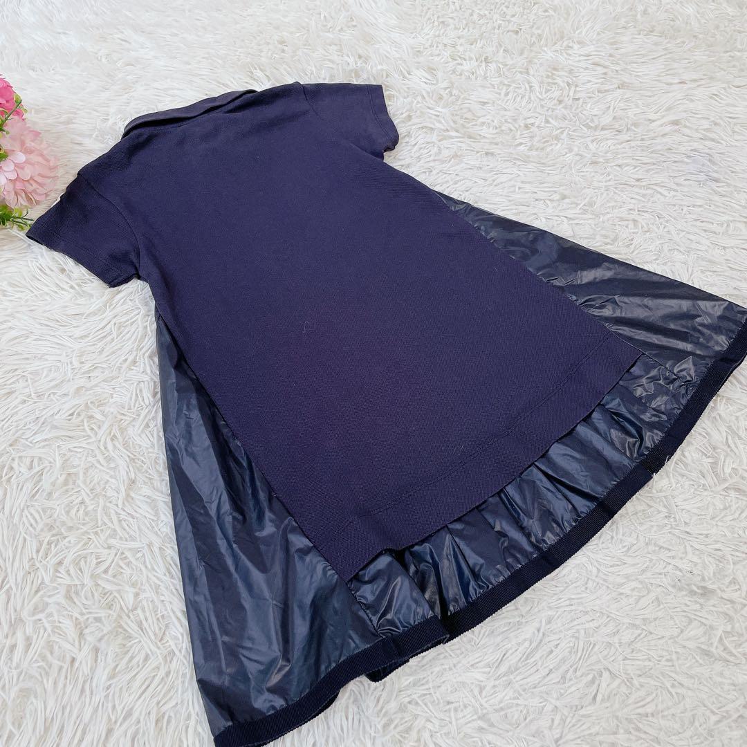 美品　モンクレール　国内正規品タグ　異素材切替ワンピース　半袖　104㎝