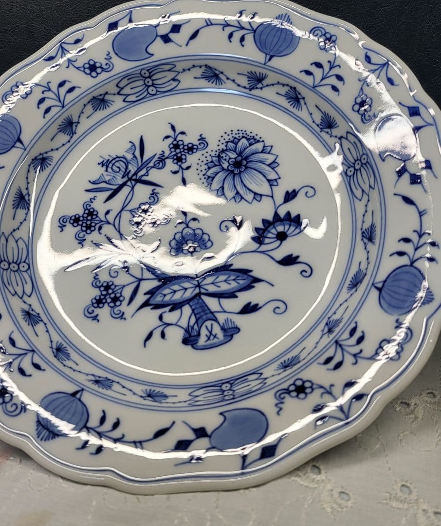 未使用近✨マイセン ブルーオニオン プレート 20cm皿 サラダ デザート2枚②