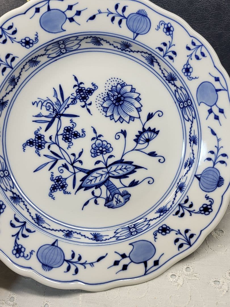 未使用近✨マイセン ブルーオニオン プレート 20cm皿 サラダ デザート2枚②