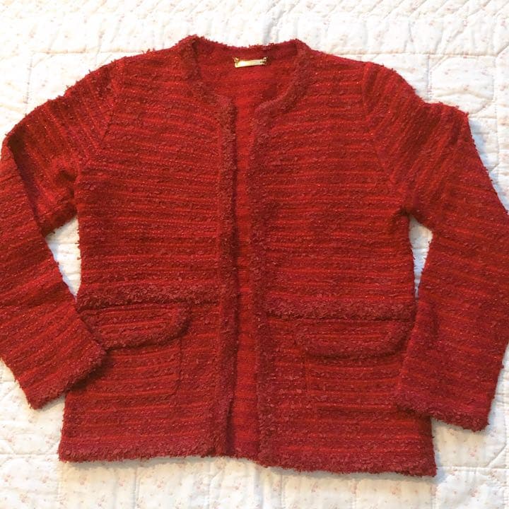 【美品】インゲボルグ ツイード ニット ジャケット トップス カーディガン