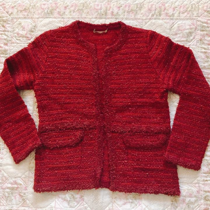 【美品】インゲボルグ ツイード ニット ジャケット トップス カーディガン