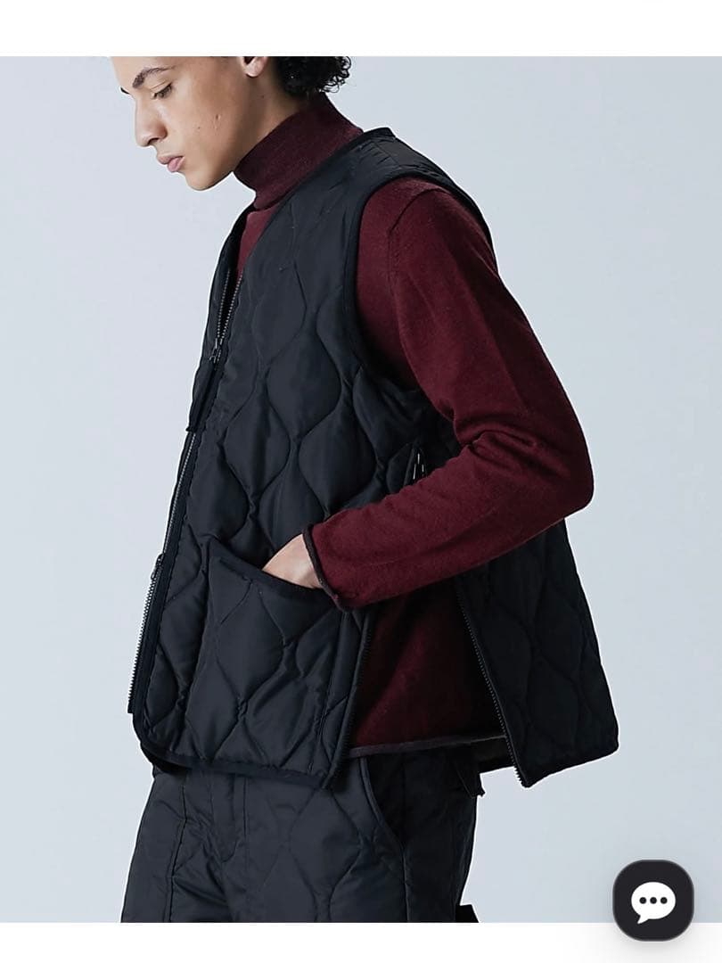 TAION ミリタリーVネックジップ ダウンベスト TAION-001ZML-1