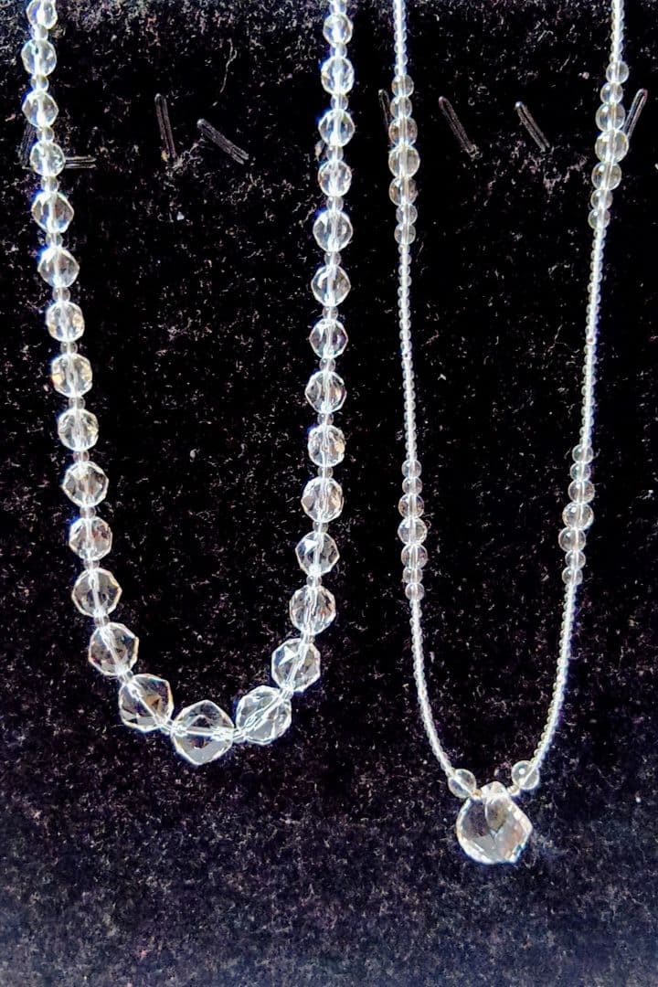 K18 WG 水晶 ファンシースカーレット ネックレス他 ※ネックレス2点セット